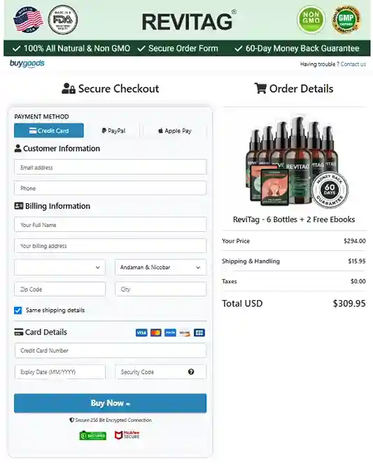 ReviTag Order Page